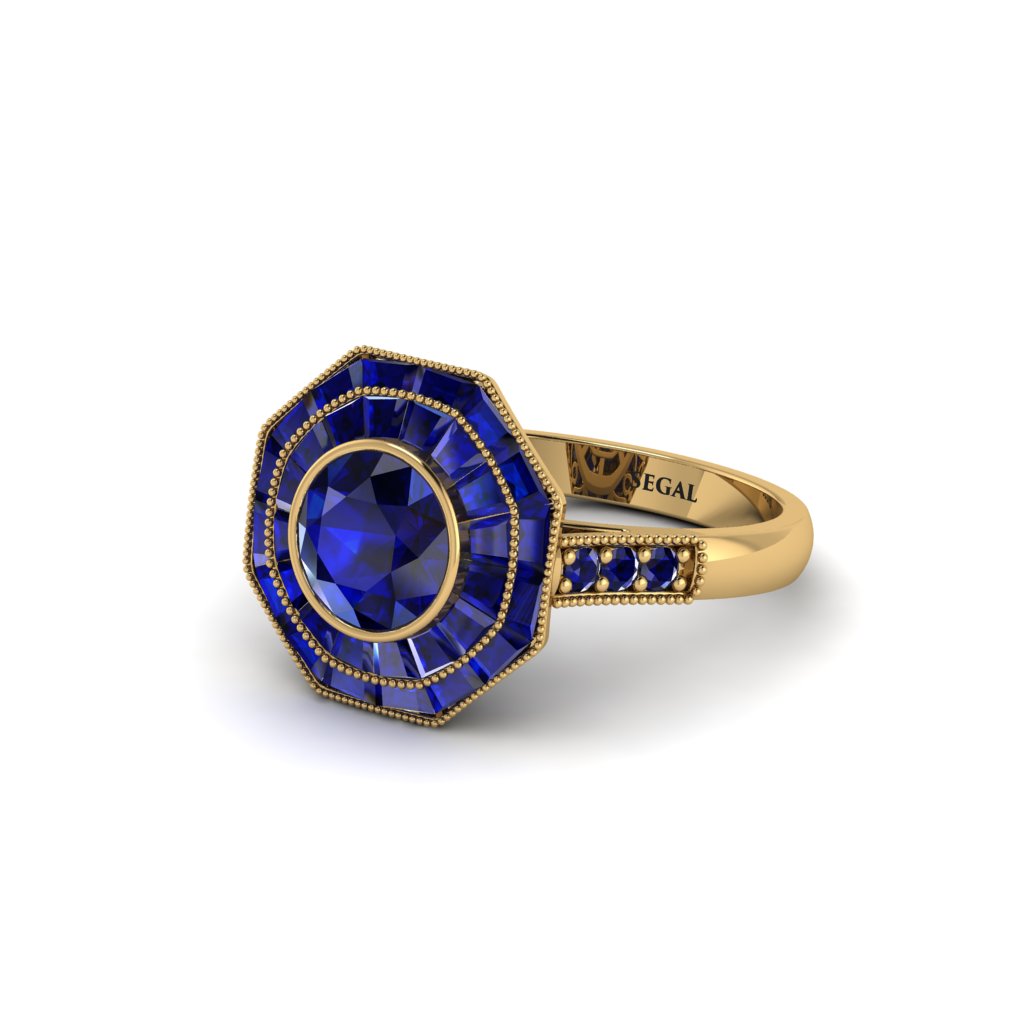 Sapphire Radiant Majesty Engagement Ring - Francesca No. 73