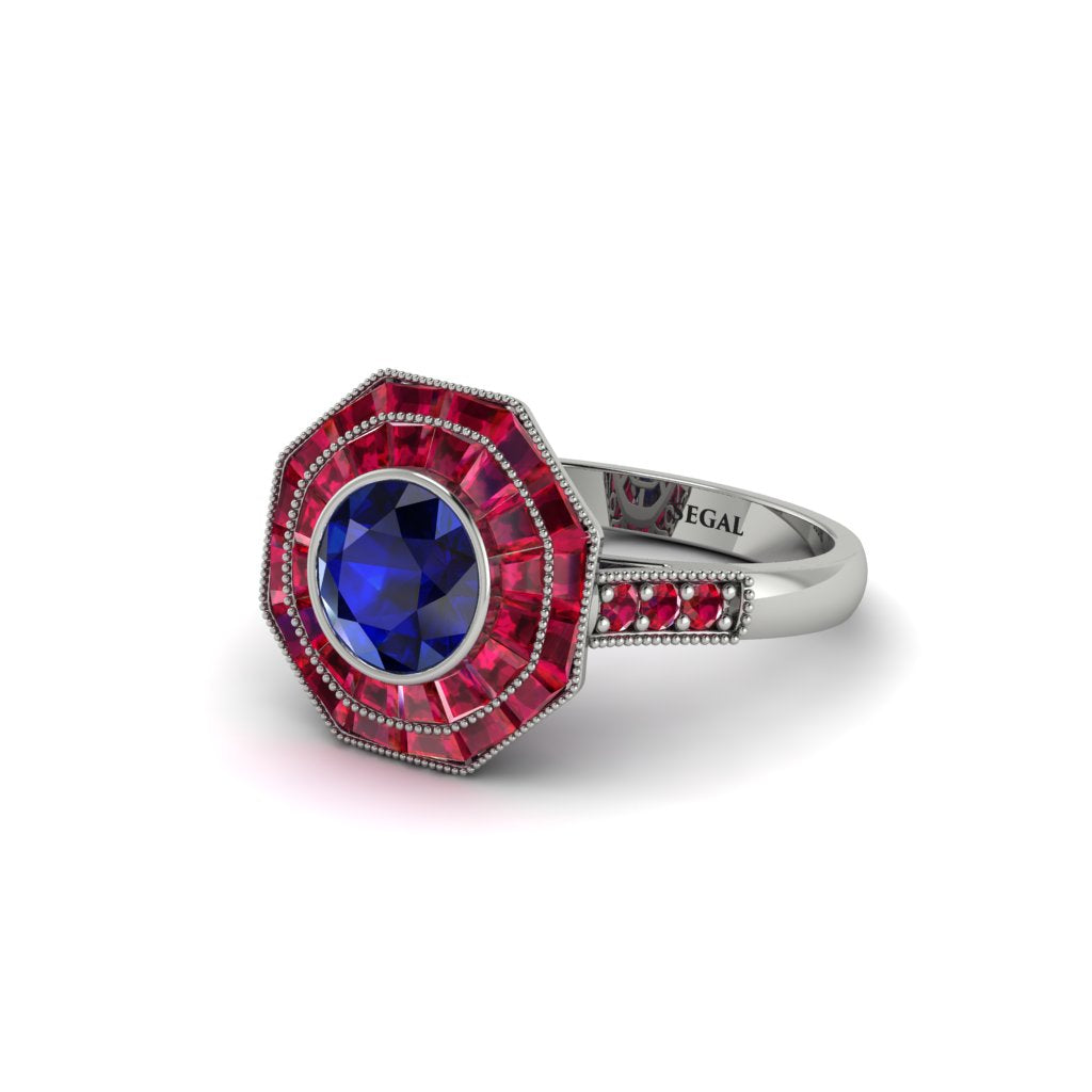 Sapphire Radiant Majesty Engagement Ring - Francesca No. 60