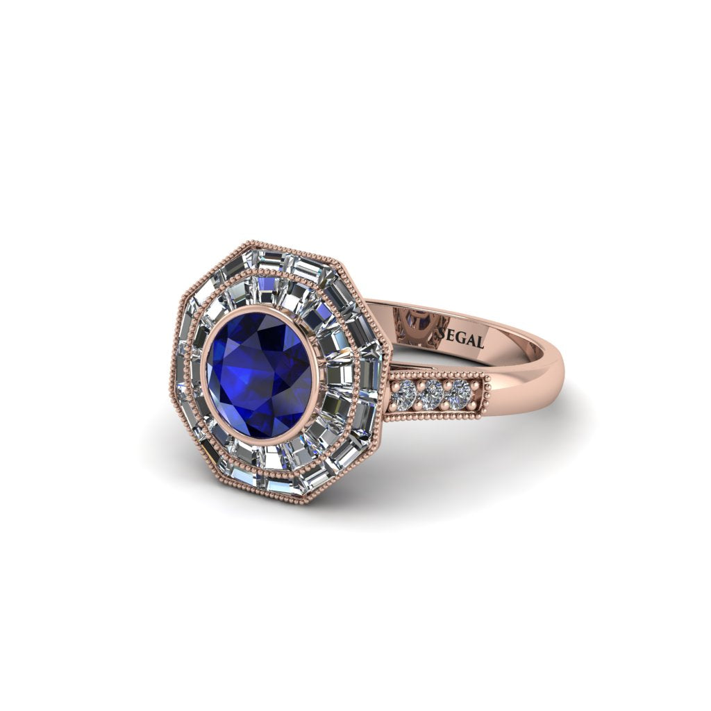 Sapphire Radiant Majesty Engagement Ring - Francesca No. 14