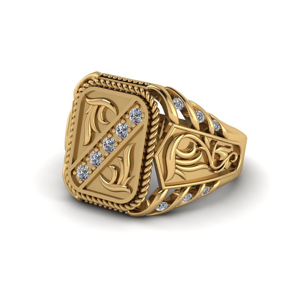 Diamond Regal Filigree Men's Ring - Hollis No. 1