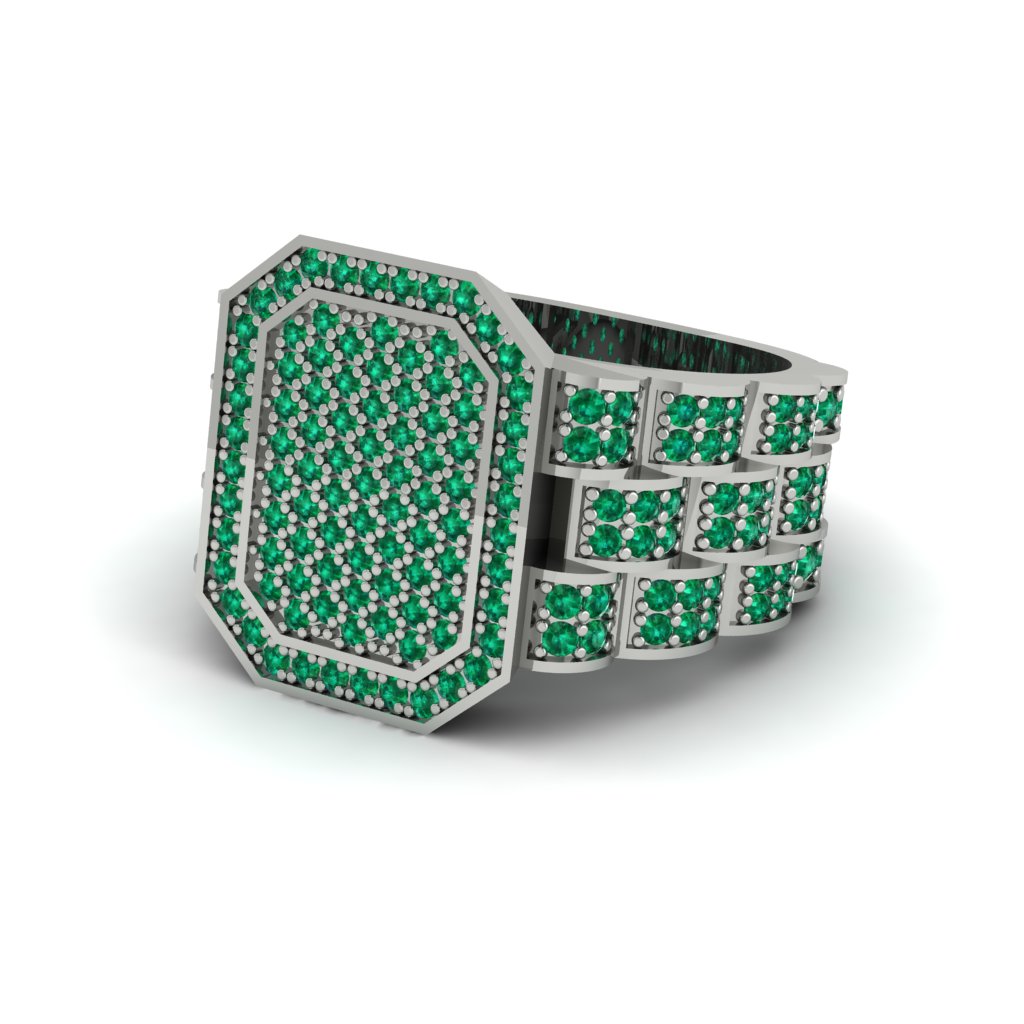 Emerald Regal Majesty Gold Men's Ring - Devin No. 6