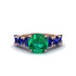Round Cut Emerald Cathedral Engagement Ring - Tatum No. 65 image 2