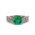 Round Cut Emerald Cathedral Engagement Ring - Tatum No. 5 image 2