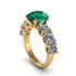 Round Cut Emerald Cathedral Engagement Ring - Tatum No. 4 image 1