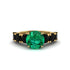 Round Cut Emerald Cathedral Engagement Ring - Tatum No. 34 image 2