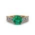 Round Cut Emerald Cathedral Engagement Ring - Tatum No. 4 image 2