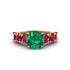 Round Cut Emerald Cathedral Engagement Ring - Tatum No. 49 image 2