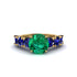 Round Cut Emerald Cathedral Engagement Ring - Tatum No. 64 image 2