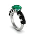 Round Cut Emerald Cathedral Engagement Ring - Tatum No. 36 image 1