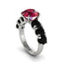 Round Cut Ruby Cathedral Engagement Ring - Tatum No. 42 image 1