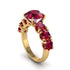 Round Cut Ruby Cathedral Engagement Ring - Tatum No. 55 image 1