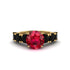 Round Cut Ruby Cathedral Engagement Ring - Tatum No. 40 image 2