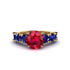 Round Cut Ruby Cathedral Engagement Ring - Tatum No. 70 image 2