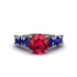 Round Cut Ruby Cathedral Engagement Ring - Tatum No. 72 image 2