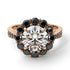 Black Diamond Round Halo Engagement Ring - Unity No. 32 image 4