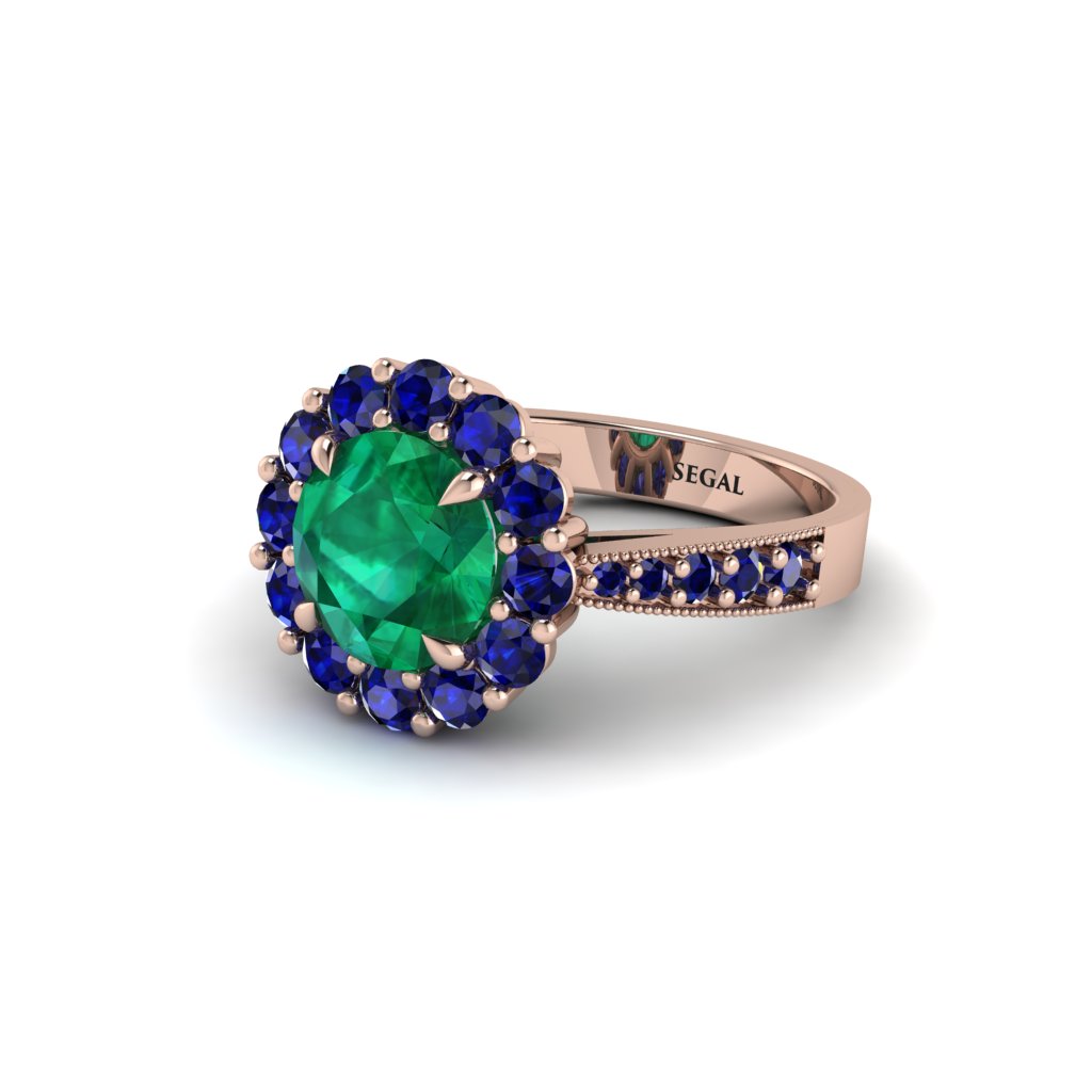 Sapphire Round Halo Engagement Ring - Unity No. 65