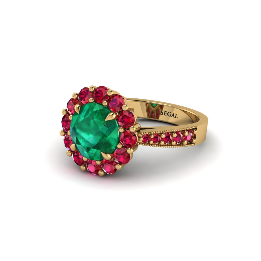 Ruby Round Halo Engagement Ring - Unity No. 49
