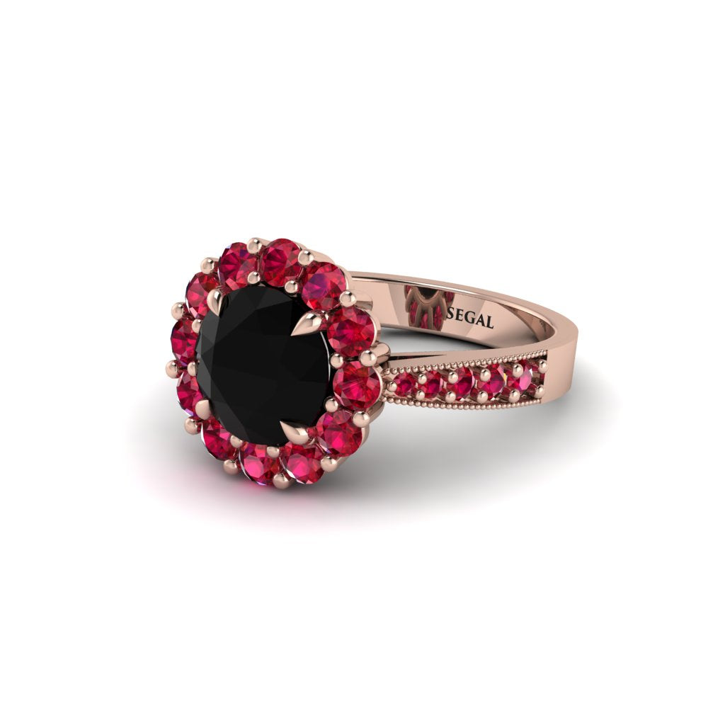 Ruby Round Halo Engagement Ring - Unity No. 53