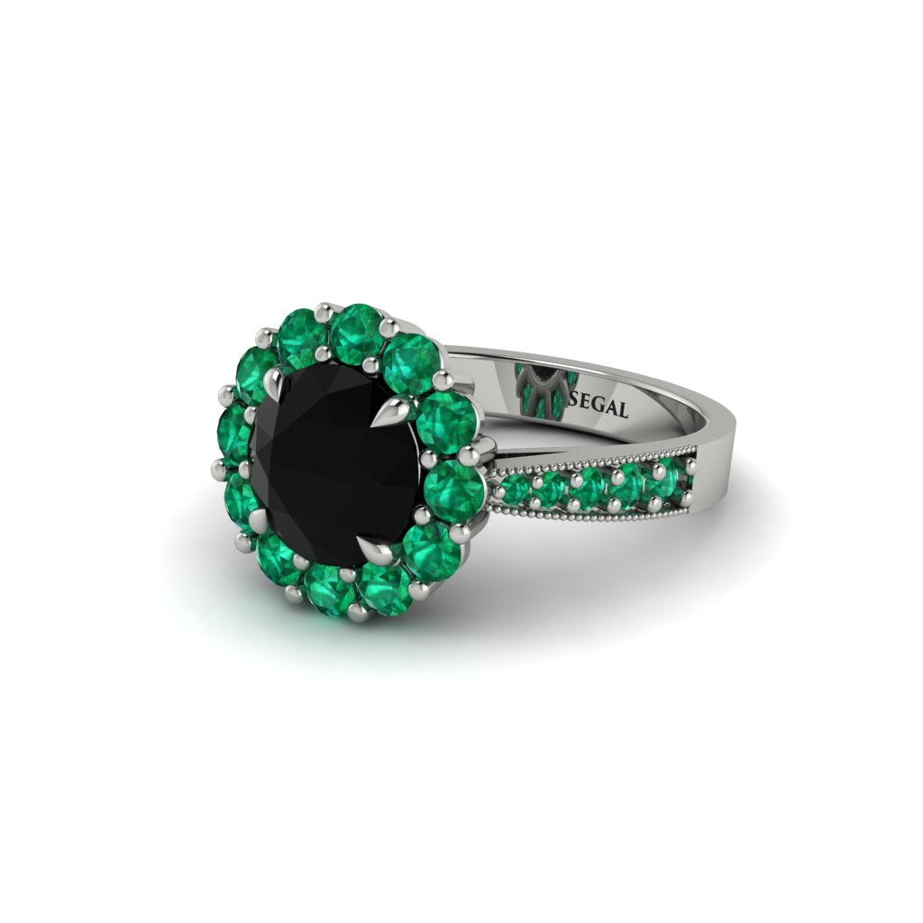 Emerald Round Halo Engagement Ring - Unity No. 24
