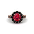 Black Diamond Round Halo Engagement Ring - Unity No. 41 image 2