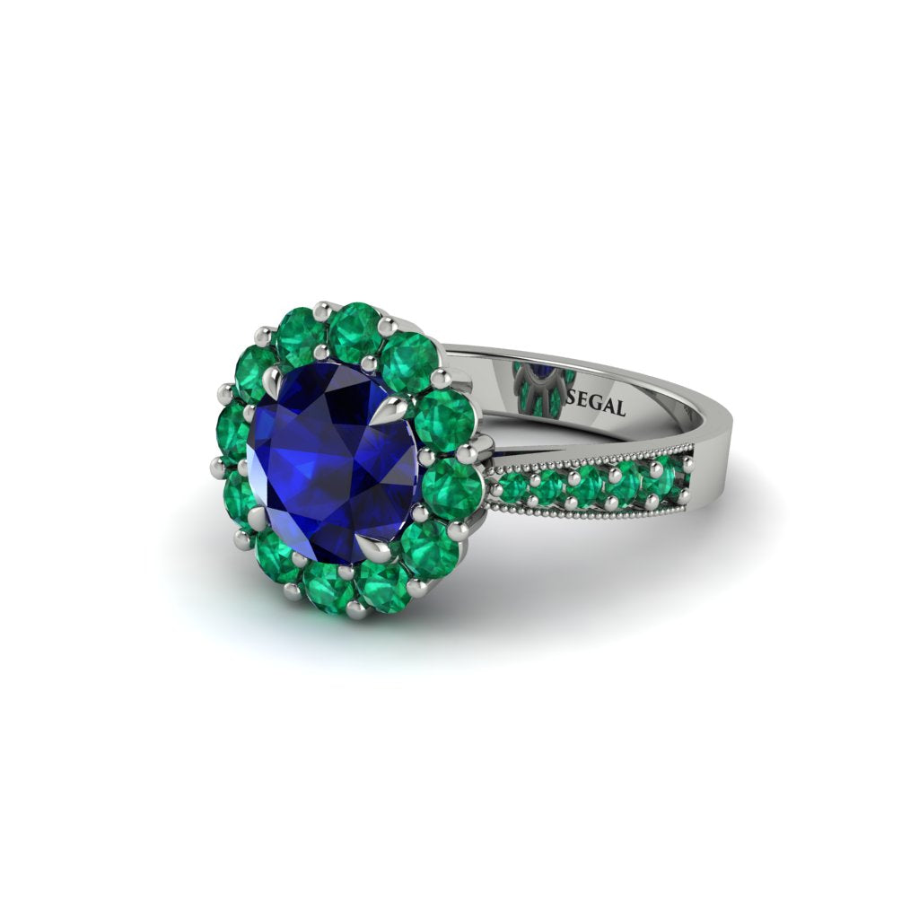 Emerald Round Halo Engagement Ring - Unity No. 30