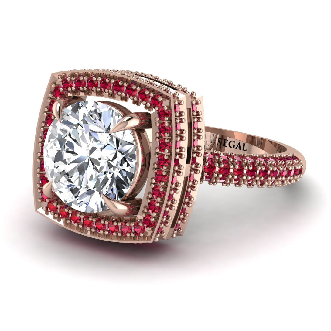 Round Diamond Double Halo Engagement Ring - Kayleigh No. 47