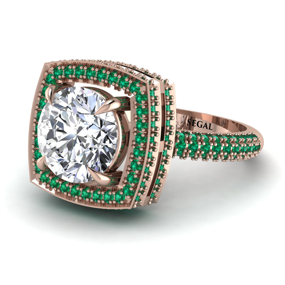 Round Diamond Double Halo Engagement Ring - Kayleigh No. 17