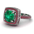 Round Emerald Double Halo Engagement Ring - Kayleigh No. 51 image 1