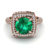 Round Emerald Double Halo Engagement Ring - Kayleigh No. 5 image 2