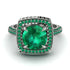 Round Emerald Double Halo Engagement Ring - Kayleigh No. 21 image 2
