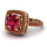 Round Ruby Double Halo Engagement Ring - Kayleigh No. 55 image 1