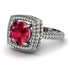 Round Ruby Double Halo Engagement Ring - Kayleigh No. 12 image 1