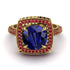 Round Sapphire Double Halo Engagement Ring - Kayleigh No. 58 image 3