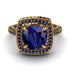 Round Sapphire Double Halo Engagement Ring - Kayleigh No. 73 image 3