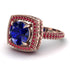 Round Sapphire Double Halo Engagement Ring - Kayleigh No. 59 image 1