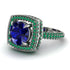 Round Sapphire Double Halo Engagement Ring - Kayleigh No. 30 image 1