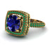 Round Sapphire Double Halo Engagement Ring - Kayleigh No. 28 image 1
