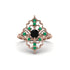Emerald Royal Filigree Cluster Engagement Ring - Zinnia No. 23 image 1