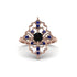 Sapphire Royal Filigree Cluster Engagement Ring - Zinnia No. 68 image 1