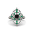 Emerald Royal Filigree Cluster Engagement Ring - Zinnia No. 24 image 1