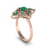 Emerald Royal Filigree Cluster Engagement Ring - Zinnia No. 20 image 2