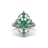 Emerald Royal Filigree Cluster Engagement Ring - Zinnia No. 21 image 1