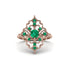 Emerald Royal Filigree Cluster Engagement Ring - Zinnia No. 20 image 1