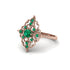 Emerald Royal Filigree Cluster Engagement Ring - Zinnia No. 20 image 3