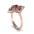 Sapphire Royal Filigree Cluster Engagement Ring - Zinnia No. 71 image 2