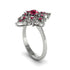 Ruby Royal Filigree Cluster Engagement Ring - Zinnia No. 57 image 2