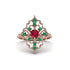 Emerald Royal Filigree Cluster Engagement Ring - Zinnia No. 26 image 1