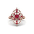 Ruby Royal Filigree Cluster Engagement Ring - Zinnia No. 56 image 1