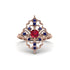 Sapphire Royal Filigree Cluster Engagement Ring - Zinnia No. 71 image 1