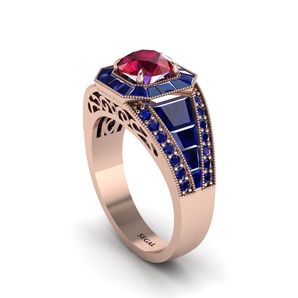 Ruby Royal Radiance Halo Engagement Ring - Liana No. 71